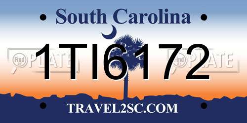 1TI6172 South Carolina License Plate