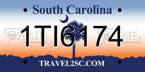 1TI6174 South Carolina License Plate