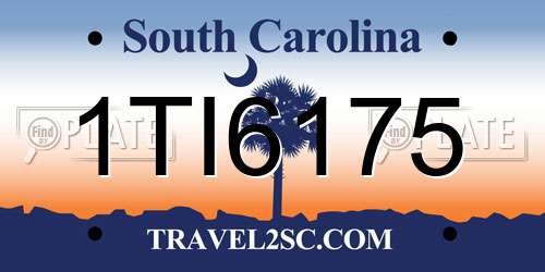 1TI6175 South Carolina License Plate