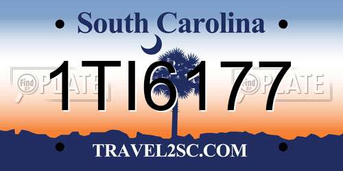1TI6177 South Carolina License Plate