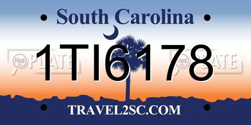 1TI6178 South Carolina License Plate