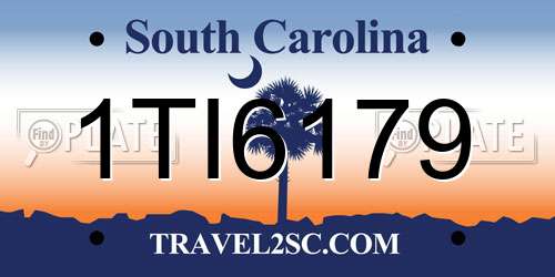 1TI6179 South Carolina License Plate