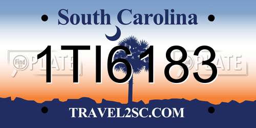 1TI6183 South Carolina License Plate