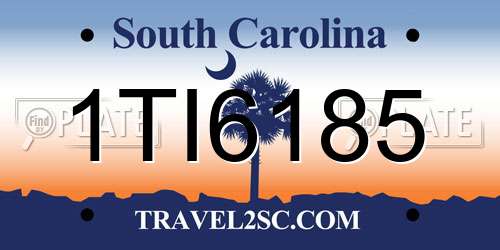 1TI6185 South Carolina License Plate