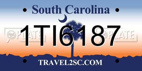 1TI6187 South Carolina License Plate