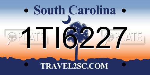 1TI6227 South Carolina License Plate
