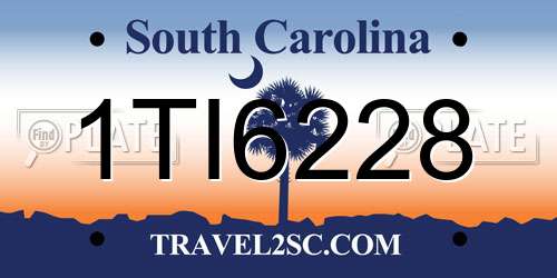 1TI6228 South Carolina License Plate