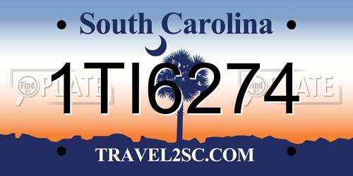 1TI6274 South Carolina License Plate
