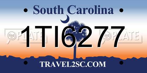1TI6277 South Carolina License Plate