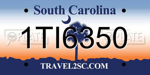 1TI6350 South Carolina License Plate