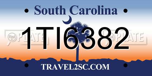 1TI6382 South Carolina License Plate