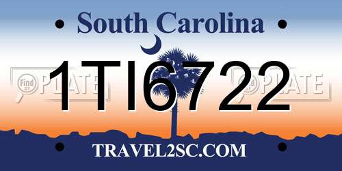 1TI6722 South Carolina License Plate