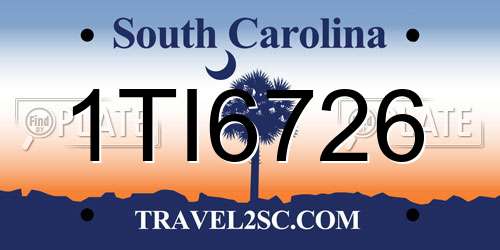 1TI6726 South Carolina License Plate