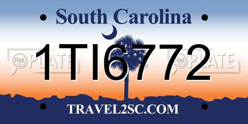 1TI6772 South Carolina License Plate