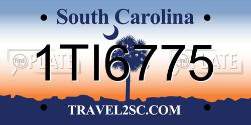 1TI6775 South Carolina License Plate