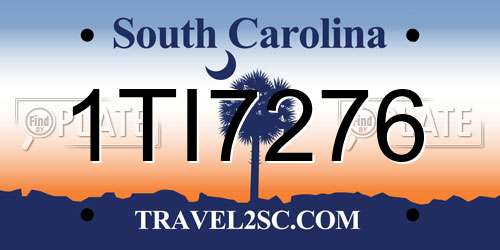 1TI7276 South Carolina License Plate