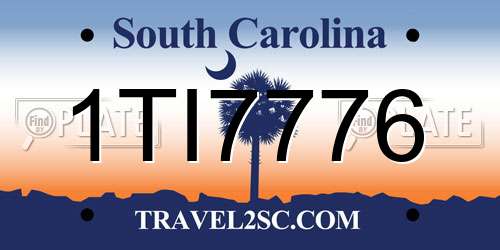 1TI7776 South Carolina License Plate