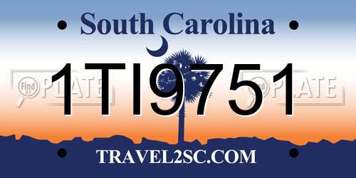 1TI9751 South Carolina License Plate