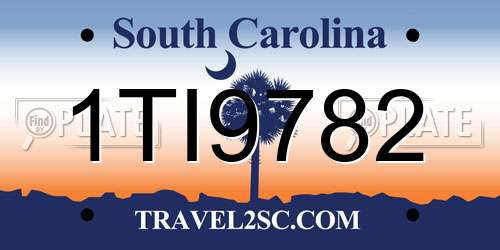 1TI9782 South Carolina License Plate