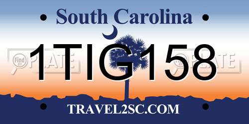 1TIG158 South Carolina License Plate