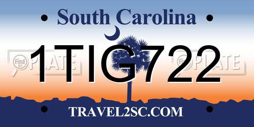 1TIG722 South Carolina License Plate