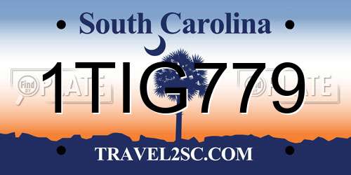 1TIG779 South Carolina License Plate