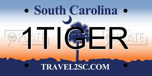 1TIGER South Carolina License Plate