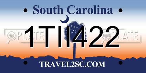 1TII422 South Carolina License Plate