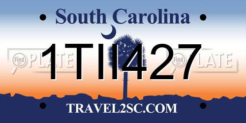 1TII427 South Carolina License Plate
