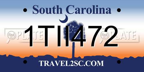 1TII472 South Carolina License Plate