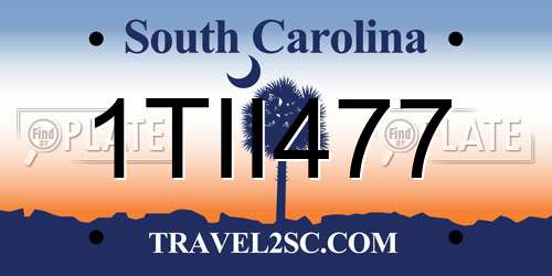1TII477 South Carolina License Plate