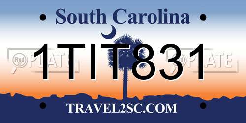 1TIT831 South Carolina License Plate