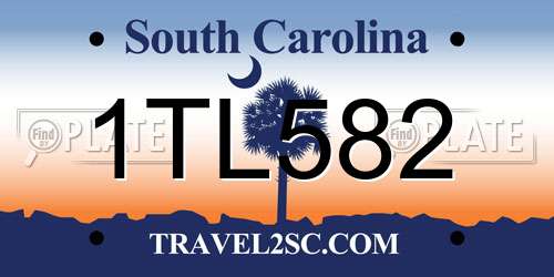 1TL582 South Carolina License Plate