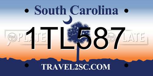1TL587 South Carolina License Plate