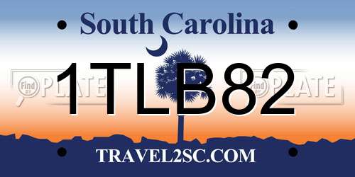 1TLB82 South Carolina License Plate