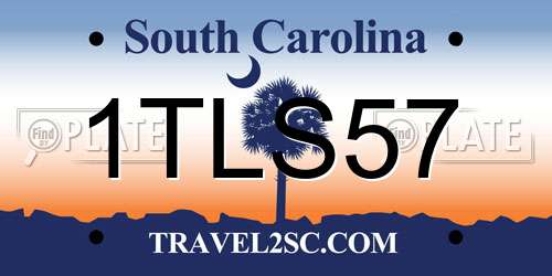 1TLS57 South Carolina License Plate