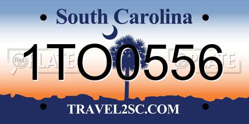 1TO0556 South Carolina License Plate