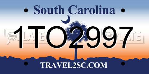 1TO2997 South Carolina License Plate