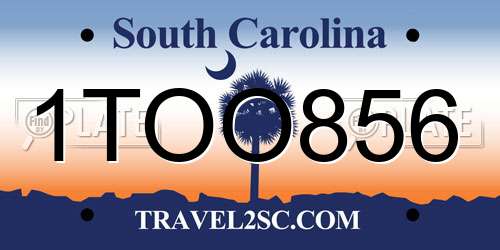1TOO856 South Carolina License Plate