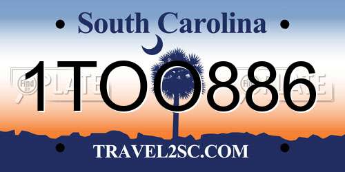 1TOO886 South Carolina License Plate
