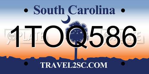 1TOQ586 South Carolina License Plate