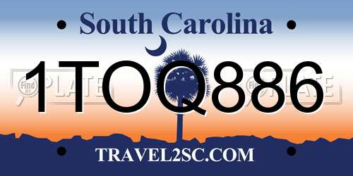 1TOQ886 South Carolina License Plate