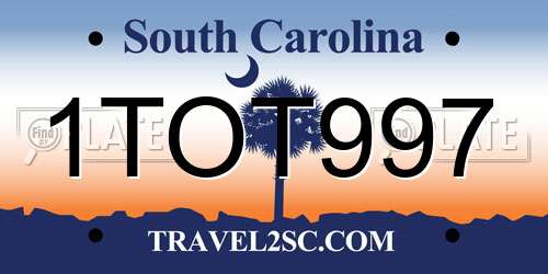 1TOT997 South Carolina License Plate