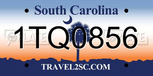 1TQ0856 South Carolina License Plate