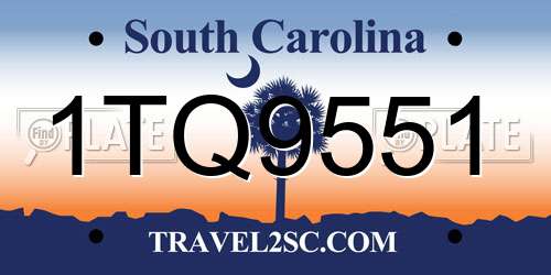 1TQ9551 South Carolina License Plate