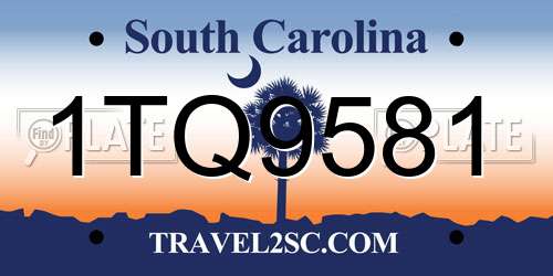1TQ9581 South Carolina License Plate
