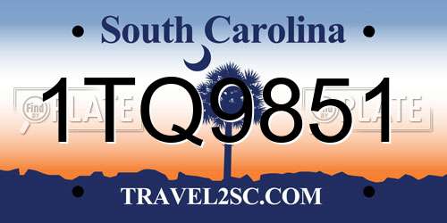 1TQ9851 South Carolina License Plate