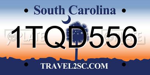 1TQD556 South Carolina License Plate