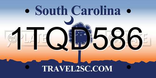 1TQD586 South Carolina License Plate
