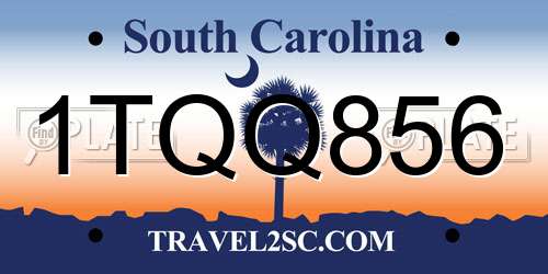 1TQQ856 South Carolina License Plate
